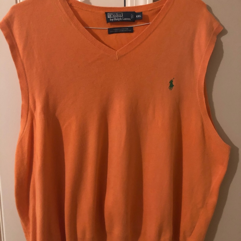 Ralph Lauren orange sweater vest XXL